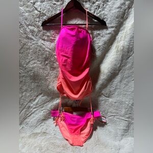 Gossip swim medium Tankini and large bottom NWT pink and orange